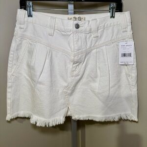 Free People Side‎ Car Denim Mini Skirt in White size 29